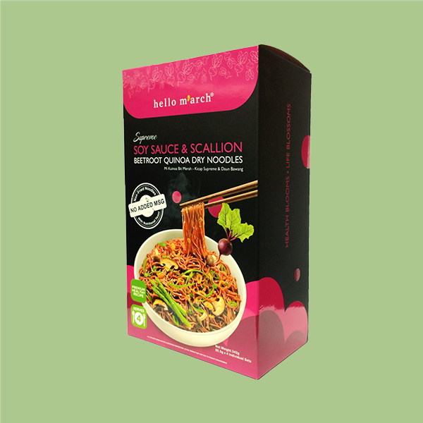 Supreme Soy Sauce & Scallion Beetroot Quinoa Dry Noodles Hello M'arch